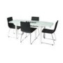 Wilkinson Furniture Inca White Glass Dining Set with Black Chairs
