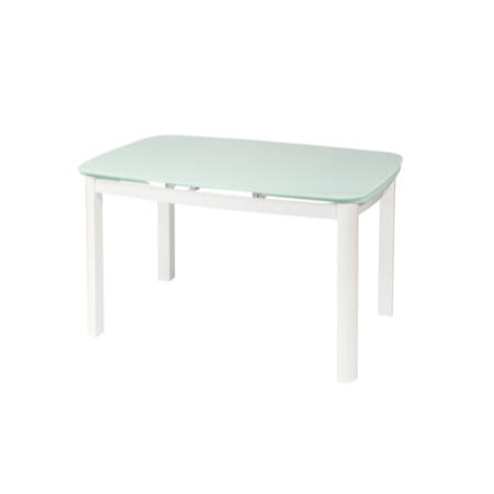 Wilkinson Furniture Inca White Glass Dining Set with Black Chairs