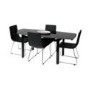 Wilkinson Furniture Inca Black Glass Dining Set with Black Chairs