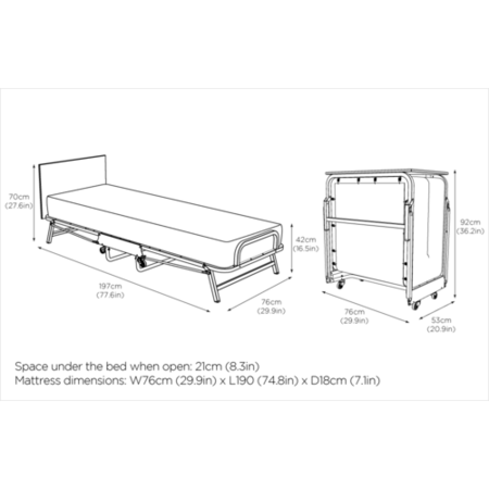 Jay-Be Crown Folding Single Guest Bed