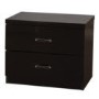 Seconique Charisma High Gloss Black 2 Drawer Bedside Table