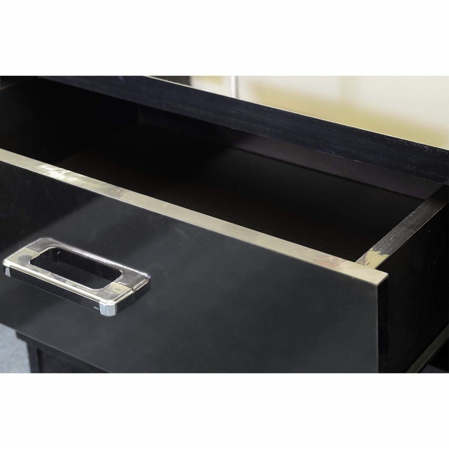 Seconique Charisma High Gloss Black 2 Drawer Bedside Table
