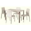 Seconique Charisma White Gloss Dining Set &amp; 4 White PU Dining Chairs