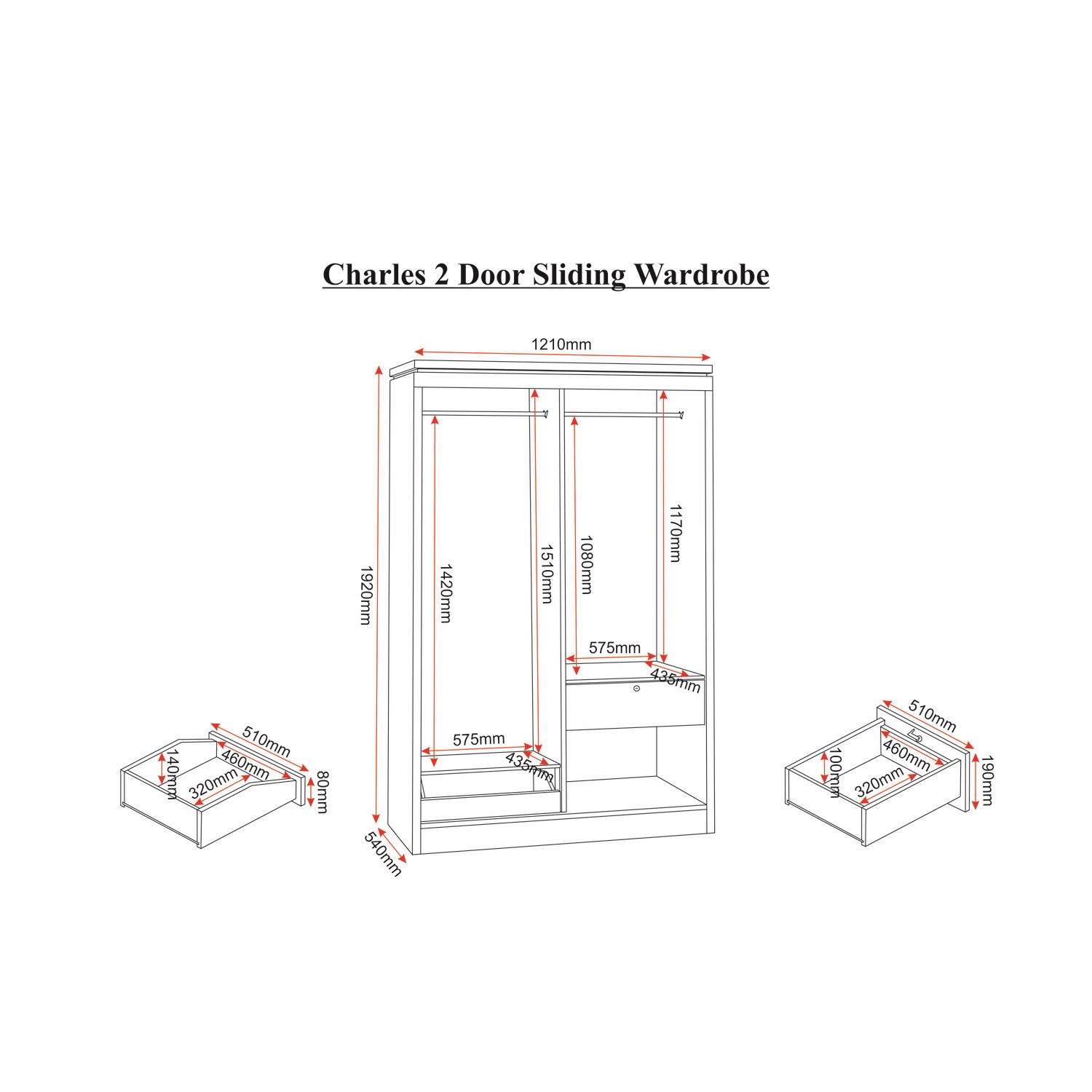 Charles oak on sale sliding wardrobe