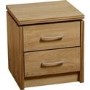 Seconique Charles 2 Drawer Bedside Table in Oak