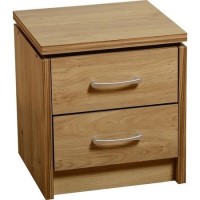Seconique Charles 2 Drawer Bedside Table in Oak