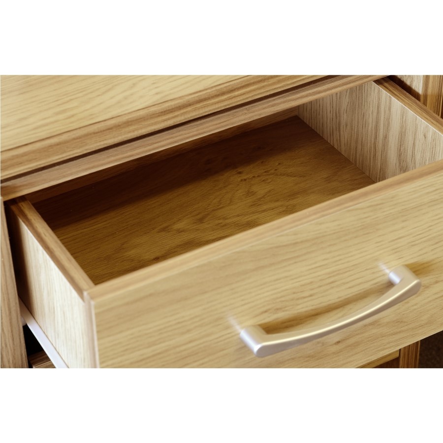 Seconique Charles 2 Drawer Bedside Table in Oak