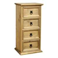 GRADE A1 - Seconique Original Corona Pine 4 Drawer CD Chest
