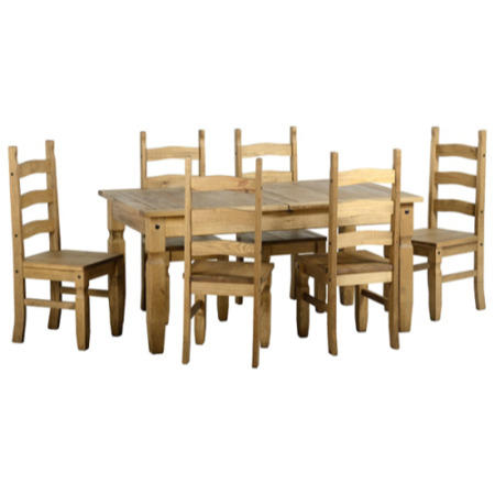 Seconique Original Corona Pine Extending Dining Set with 6 Chairs