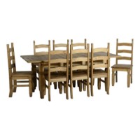 Seconique Original Corona Pine Extending Dining Set with 8 Chairs