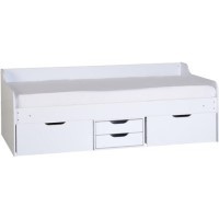 Single White Wooden Day Bed with Storage Drawers - Dante - Seconique Single White Wooden Day Bed with Storage Drawers - Dante - Seconique