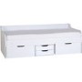 Single White Wooden Day Bed with Storage Drawers - Dante - Seconique