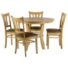 GRADE A2 - Seconique Grosvenor Round Dining Set in Natural Oak with 4 chairs