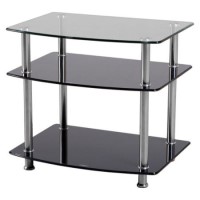 Seconique Hattie Hi Fi Unit in Black and Clear Glass and Chrome
