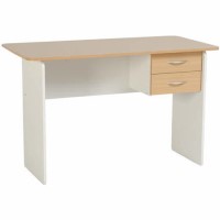 GRADE A2 - Seconique Jenny 2 Drawer Study Desk in Beech and White