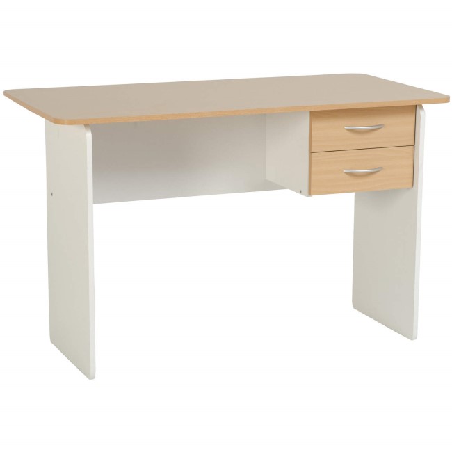 Seconique Jenny 2 Drawer Study Desk in Beech and White