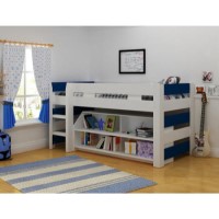 Seconique Lollipop Boys Mid Sleeper Bed in White and Blue