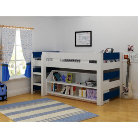 Seconique Lollipop Boys Mid Sleeper Bed in White and Blue