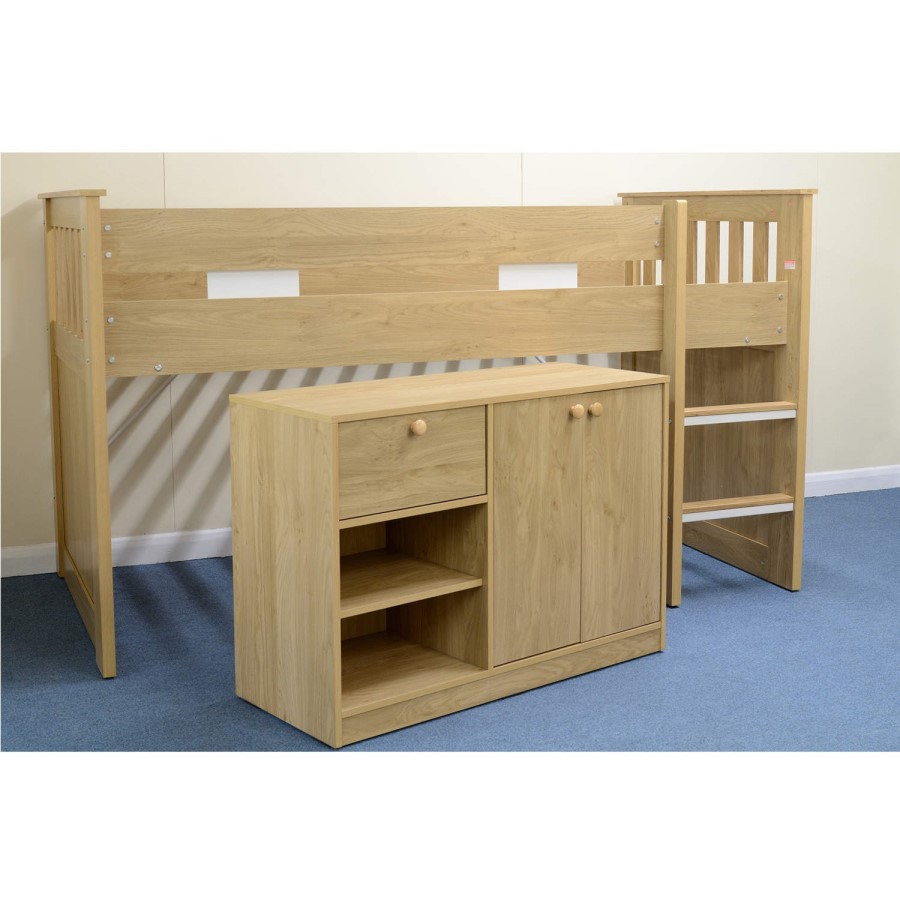 GRADE A1 - Seconique Merlin Study Mid Sleeper in Oak Effect