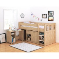 GRADE A1 - Seconique Merlin Study Mid Sleeper in Oak Effect