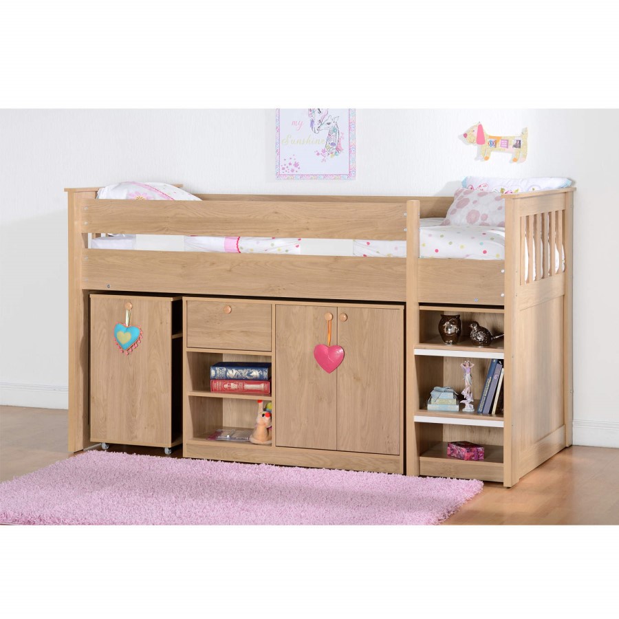 GRADE A1 - Seconique Merlin Study Mid Sleeper in Oak Effect