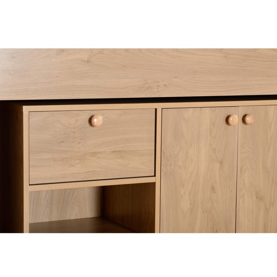 GRADE A1 - Seconique Merlin Study Mid Sleeper in Oak Effect