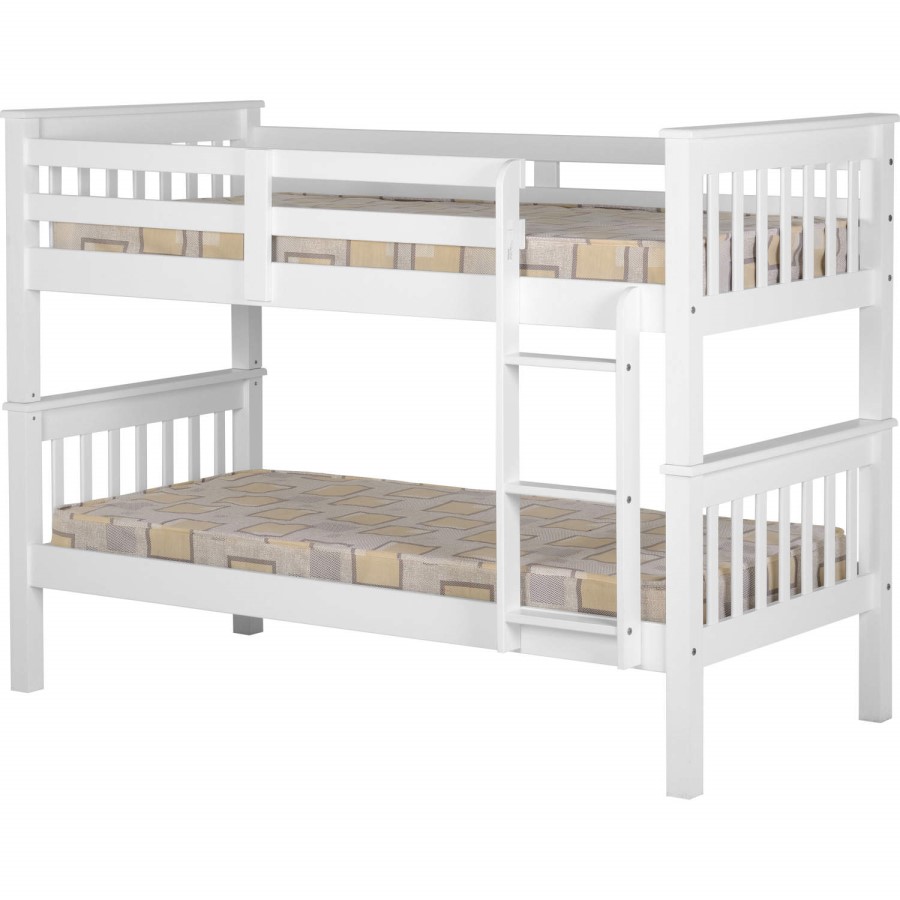 Seconique Neptune Bunk Bed in White - bed frame only