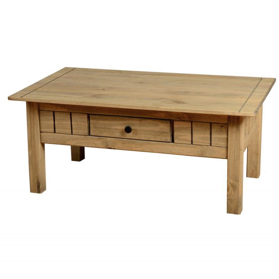 Seconique Panama Solid Pine 1 Drawer Coffee Table | Furniture123 solid pine coffee table with drawers