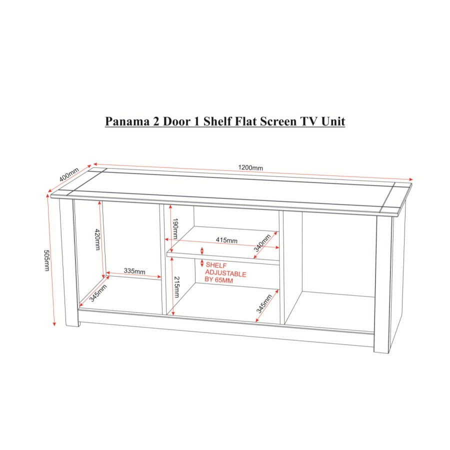 Seconique Panama TV Cabinet in Pine - TV's up to 55"