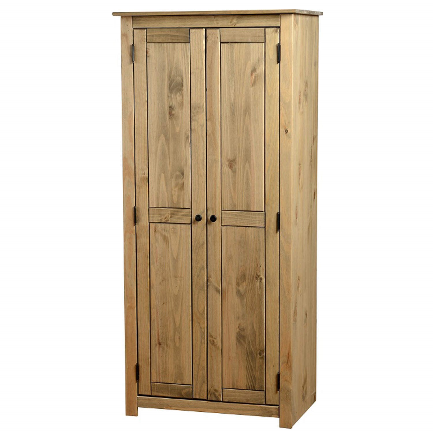 Seconique Panama Solid Pine 2 Door Wardrobe Furniture123