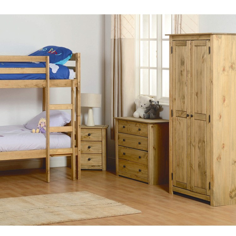 Solid Pine 2 Door Double Wardrobe - Panama - Seconique