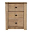 FOL076942 Pine Rustic 3 Drawer Bedside Table - Panama - Seconique