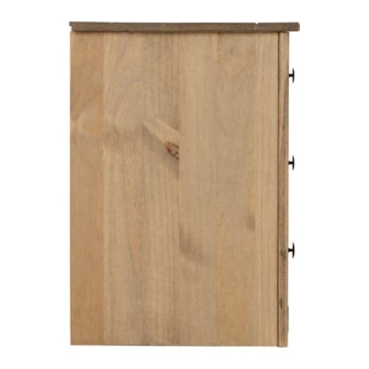 Pine Rustic 3 Drawer Bedside Table - Panama - Seconique