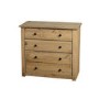 Solid Pine Rustic Chest of 4 Drawers - Panama - Seconique