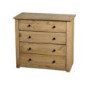 GRADE A1 - Seconique Panama Solid Pine 4 Drawer Chest of Drawers