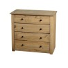 GRADE A1 - Seconique Panama Solid Pine 4 Drawer Chest of Drawers