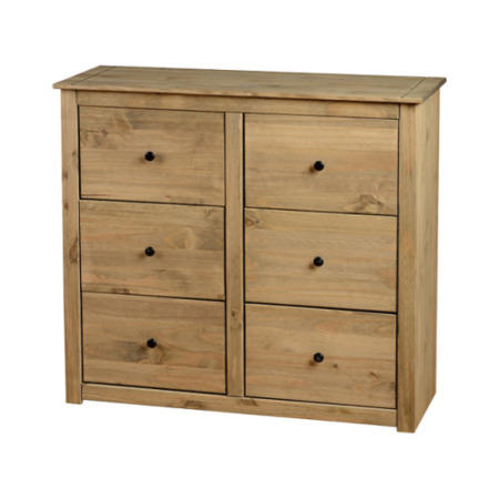 Seconique Panama Solid Pine 6 Drawer Chest of Drawers