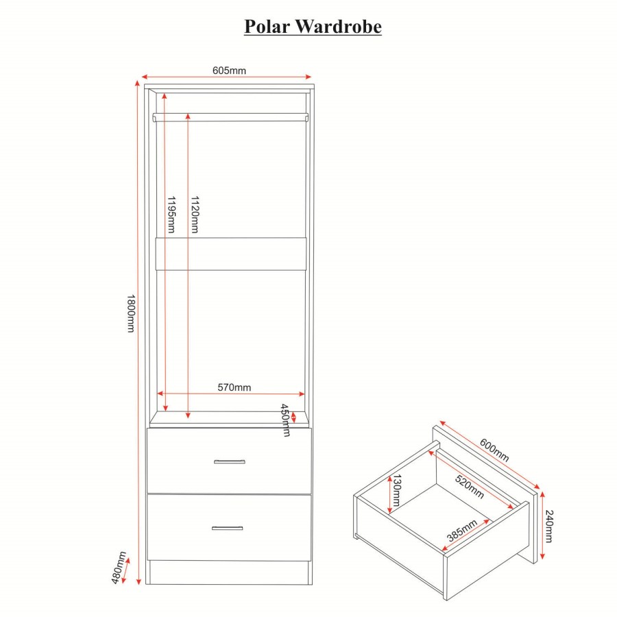 Seconique Polar Bedroom Set in White