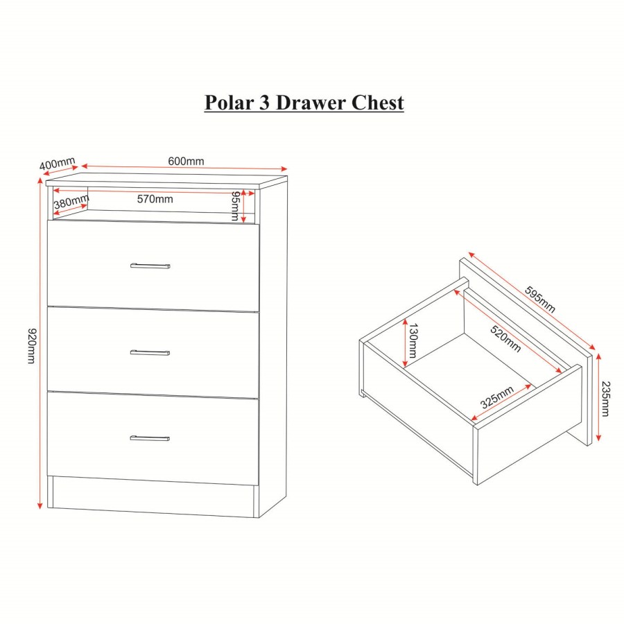 Seconique Polar Bedroom Set in White