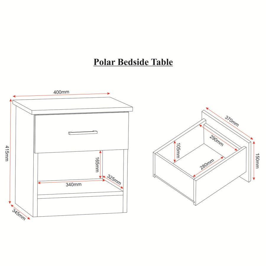 Seconique Polar Bedroom Set in White