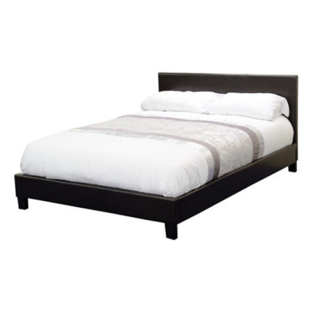 Seconique Prague Upholstered Double Bed in Brown