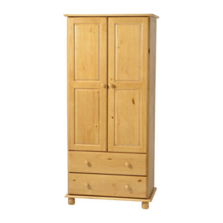 Seconique Sol Pine 2 Door 2 Drawer Wardrobe