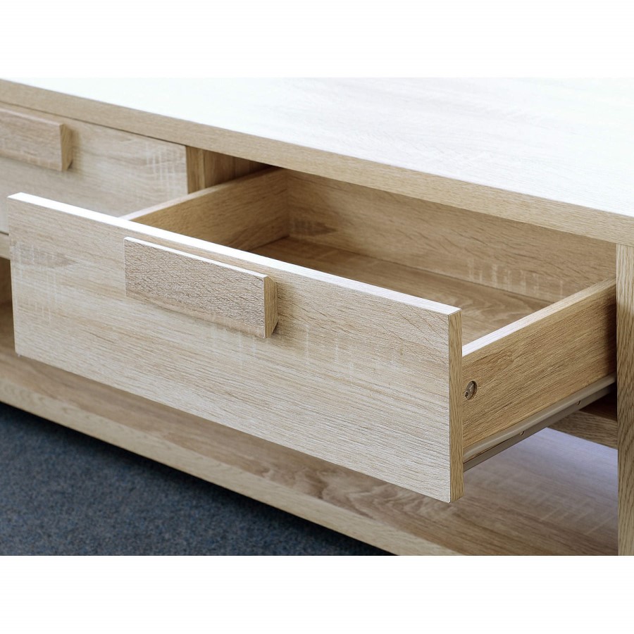 Seconique Cambourne 2 Drawer Coffee Table in Oak
