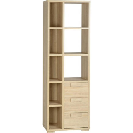 Seconique Cambourne 3 Drawer Display Unit in Oak