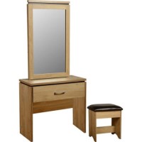Seconique Charles 1 Drawer Dressing Table Set in Oak