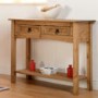 Seconique Original Corona Pine 2 Drawer Console Table with Shelf