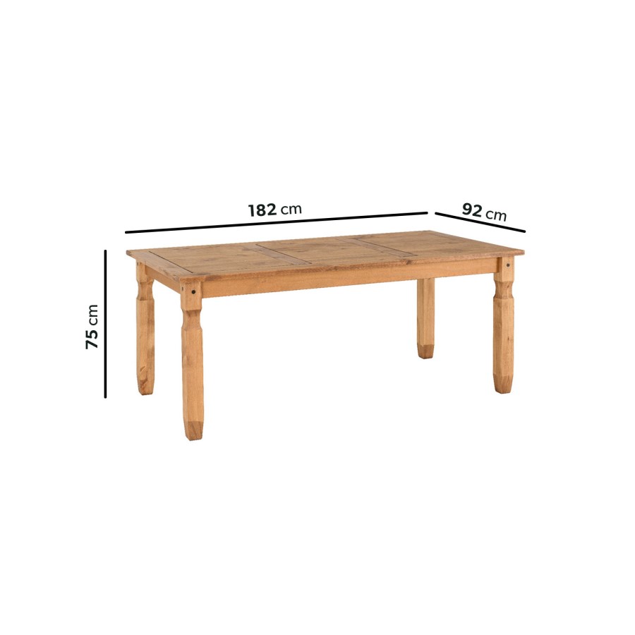 Solid Pine Dining Table - Seats 6 - Corona