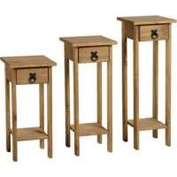 Seconique Original Corona Pine Set of 3 Plant Stands