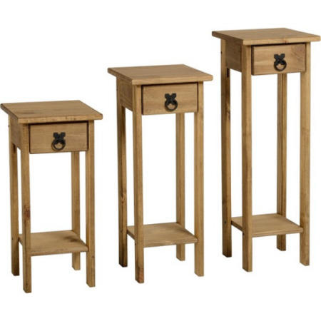 Seconique Original Corona Pine Set of 3 Plant Stands