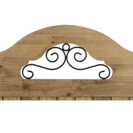 Original Corona Solid Pine Double Scroll Bed Frame